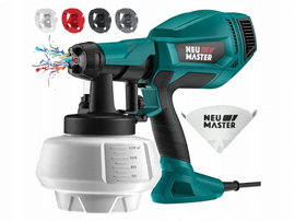 Neu Master pistolet do malowania 500W 3 tryby 4 dysze 1200ml zielony