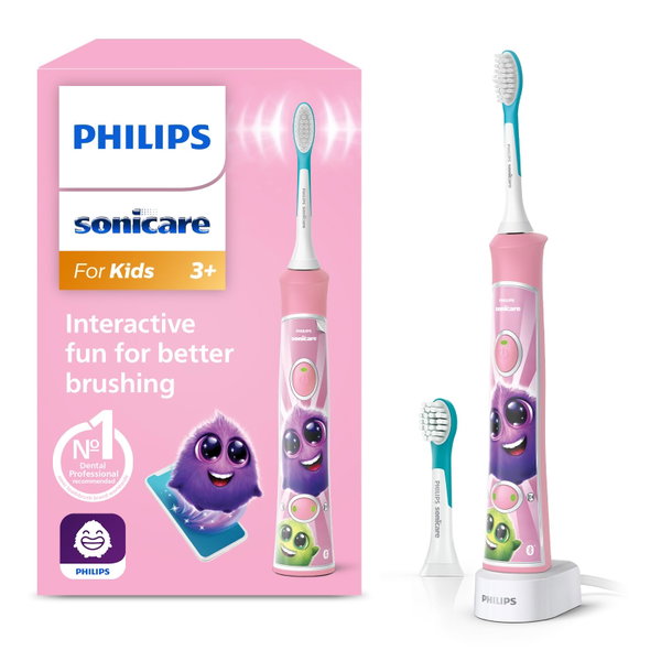 Philips Sonicare Kids szczoteczka soniczna dla dzieci HX6352, aplikacja róż