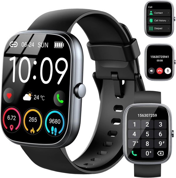 Inteligentny zegarek XYZ ModelA czarny 1.91 cala z połączeniami IP68 fitness
