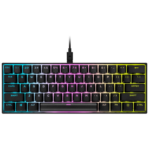 Klawiatura Corsair K65 RGB Mini Czarna Mechaniczna Cherry MX Red QWERTY ES