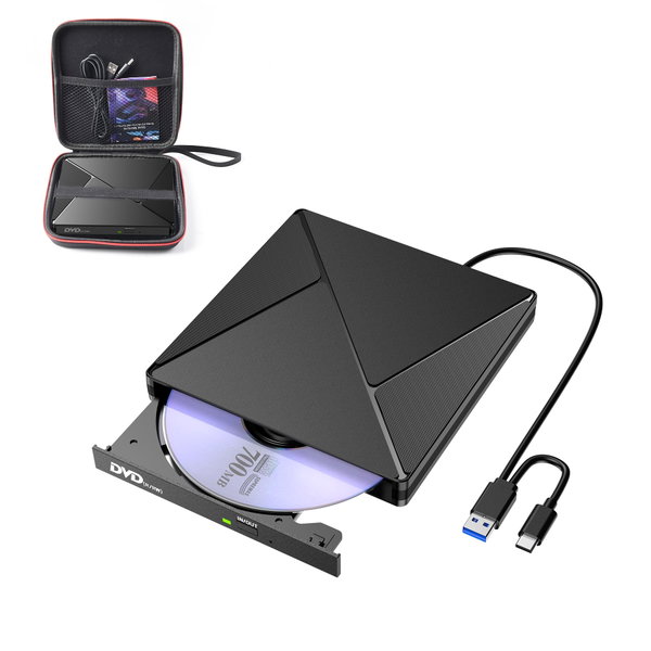 Odtwarzacz CD BHHB Zewnętrzny USB 3.0 Czarny Szybka transmisja z futerałem