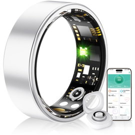 Smart Ring Tracker Producent Model Srebrny IP68 Bluetooth Android iOS