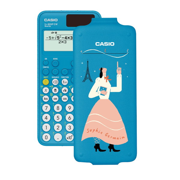 Kalkulator Casio FX-85SP CW niebieski z ilustracjami Laury Liedo