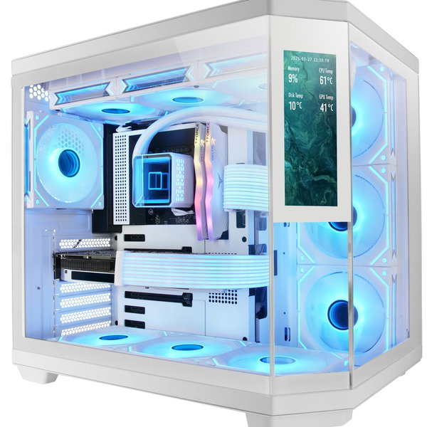 Obudowa Mars Gaming MC-3TCORELCD Biały Personalizowany ekran IPS 72”