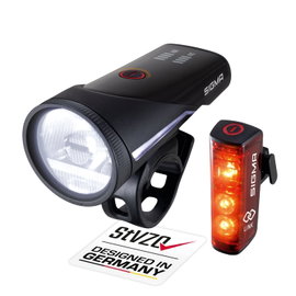 Oświetlenie rowerowe Sigma Aura 100 + Blaze Link 50 lm bateria