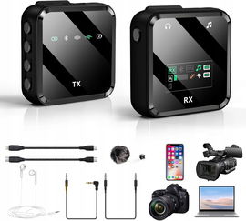 BraveKoi mikrofon lavalier bezprzewodowy 2,4 GHz klip na koszulę DSP