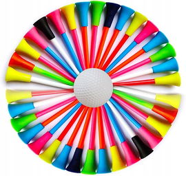 ACONDE zestaw 60 tee golfowych gumowych 70 mm kolorowe akcesoria