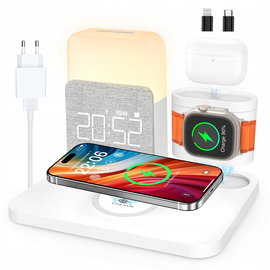 COLSUR ładowarka 3w1 stacja budzik lampka nocna lampka ładowanie Qi