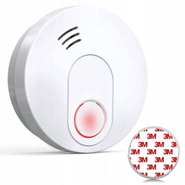 Andyssey czujnik dymu EN14604, alarm pożarowy 9V z magnesem