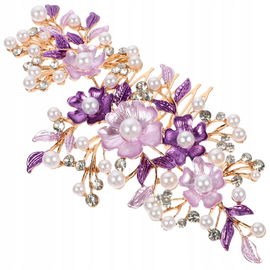 Kichvoe ozdobna spinka ślubna do włosów z kryształkami i perłami