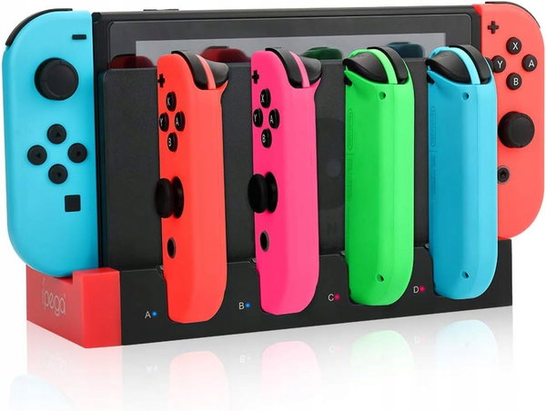 Stacja ładująca do 4 Joy-Con Switch/OLED z LED, RunSnail