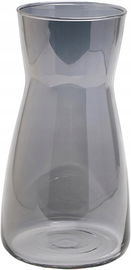 Szklany wazon dymny szary 20 cm na kwiaty i trawę pampasową