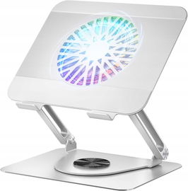 Stojak 2w1 do laptoopa z chłodzeniem RGB i obrotem 360° do laptopa 16"