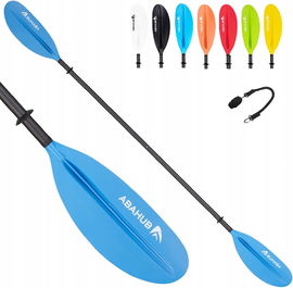 Abahub wiosło kajakowe aluminiowe 218cm z paskiem czarne