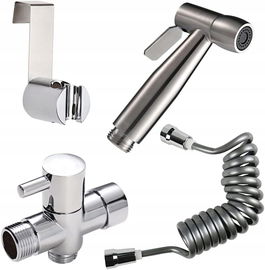 Bateria bidetowa bidetka stalowy zestaw zawór T wąż montaż ściana