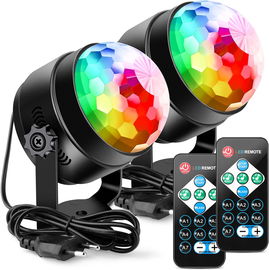 Lunsy kula dyskotekowa LED 3W RGB pilot 7 trybów muzyka impreza 360°