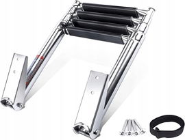 MiiR Drabinka ze Stali Nierdzewnej 4 Stopnie Składana do Łodzi i Basenu 116