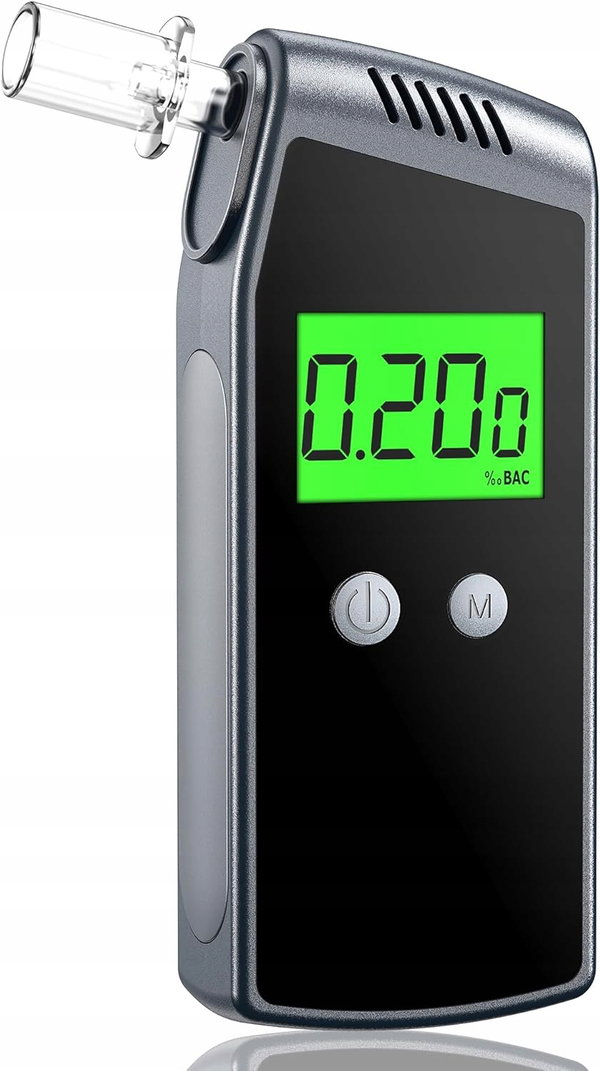 Hoonyer alkomat cyfrowy z LCD, USB, 10 ustników, czarny