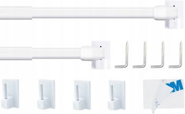 Drążki do firanek 50-85 cm 2 szt. białe, napinane, bez wiercenia zazdroska