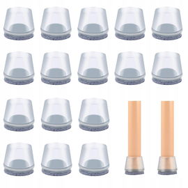 VABNEER Ochraniacze na nogi krzesła 21-23 mm 1 szt. okrągłe przezroczyste