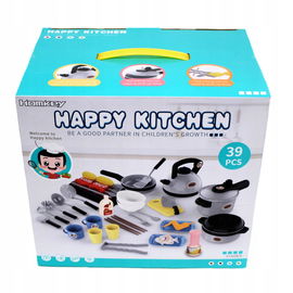 Happy Kitchen Zestaw Dla Dzieci 39el - Kuchnia, Grill, Garnki i Akcesoria