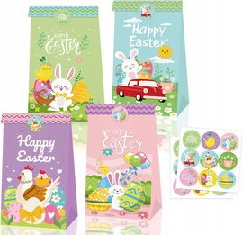 Torebki prezentowe papierowe wielkanocne ozdobne 22x12cm 12szt