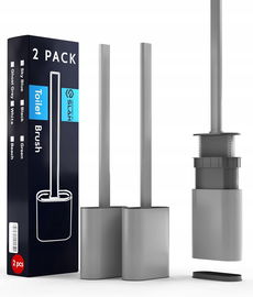 Szczotka toaletowa silikonowa wolnostojąca lub zawieszana szara 2 szt