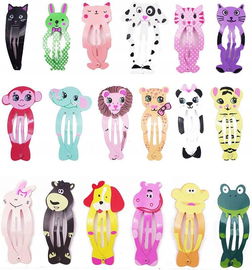 Zestaw 18 klipsów do włosów dziecięcych zwierząt multikolor spinki