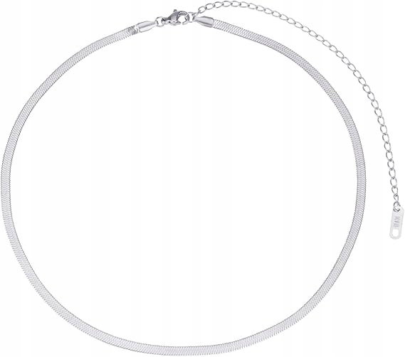 Łańcuszek naszyjnik „herringbone” stal nierdzewna choker Legitta bez niklu