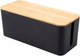 Pudełko organizer na listwę i kable bambusowe Cable Management S, M