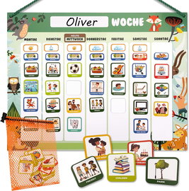 Planer tygodniowy Montessori Sweety Fox magnetyczny 200 magnesów DE