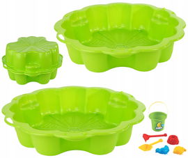 Duża podwójna piaskownica stokrotka basen + gratis