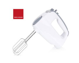 Mikser ręczny 250W z końcówkami do ubijania i wyrabiania – biały, kompaktowy