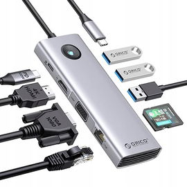 Stacja dokująca USB C, stacja dokująca ORICO 10 w 1, HDMI 4K, VGA, 3 USB-A