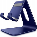 Aluminiowy stojak na telefon, uchwyt - iPhone, Samsung,niebieski