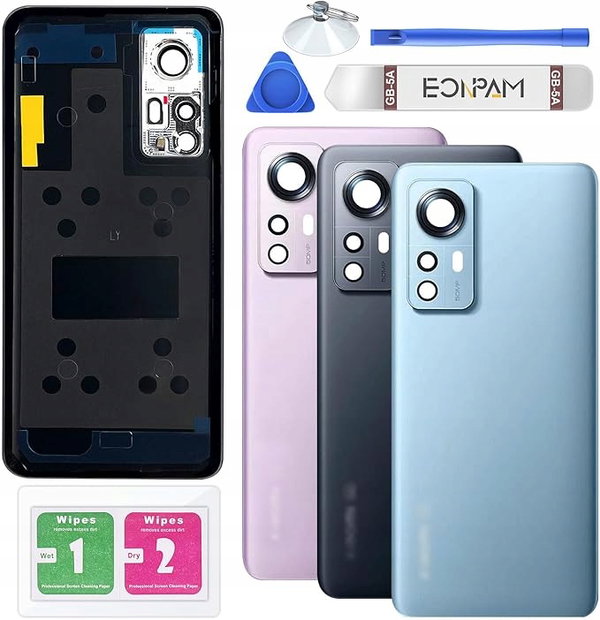 Eonpam Zamiennik Tylnej Szyby do Xiaom12 Pro z Akcesoriami do montażu