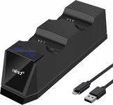 ARyee Stacja ładująca do kontrolera PS4 - szybka, podwójna ładowarka USB