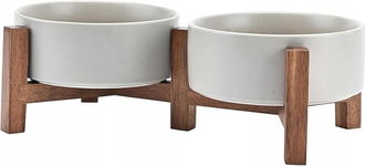 SPUNKYJUNKY Ceramiczna miska na karmę 400 ml ze stojakiem dla psów i kotów