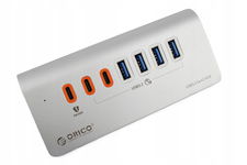 Hub USB, ORICO USB C 3.2 Gen 2 Hub, 7-portowy rozdzielacz USB 10 Gb/s 60WAT