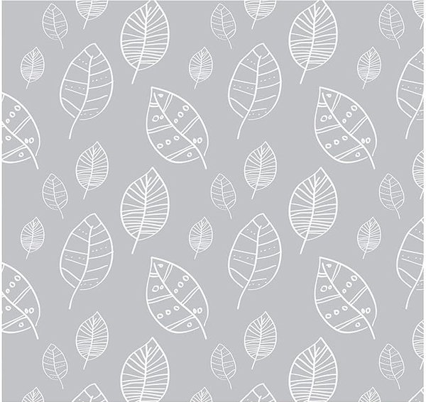 Obrus ceratowy 140 x 240 cm - zmywalny,eleganckie liście na jasnoszarym tle