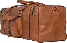 Torba podróżna ALASKA EXPORTS z prawdziwej skóry, VINTAGE- Brązowa 60x25 cm