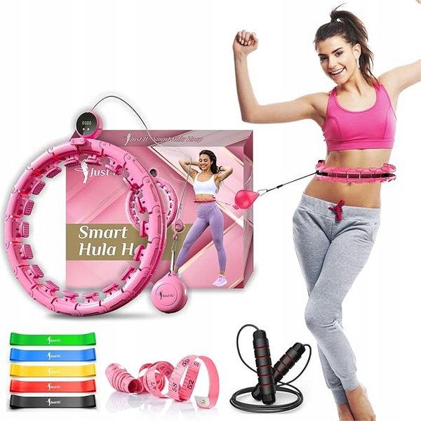 Inteligentna Hula Hop 4w1 z Licznikiem, Taśmami Oporowymi i Skakanką