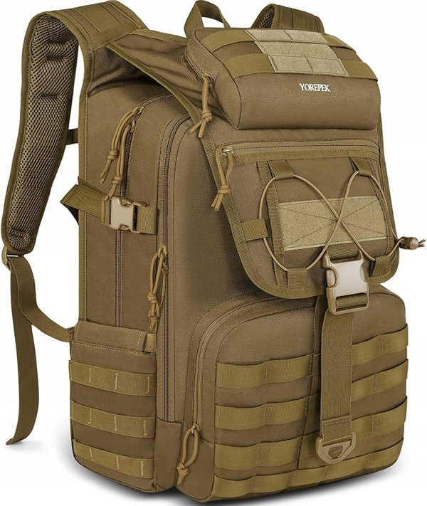 YOREPEK Army plecak męski 50L, wodoszczelny, turystyczny, taktyczny, khaki