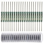 Gebildet 20 sztuk Szklany Kontaktron - Przełącznik Magnetyczny z Magnesami
