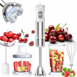 Blender Ręczny 1000W Immersyjny 5 w 1-12 Pręd. Turbo ze Stali Nierdzewnej