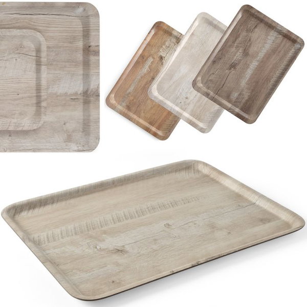 Taca do serwowania laminowana jasne drewno 430 x 330 mm - hendi