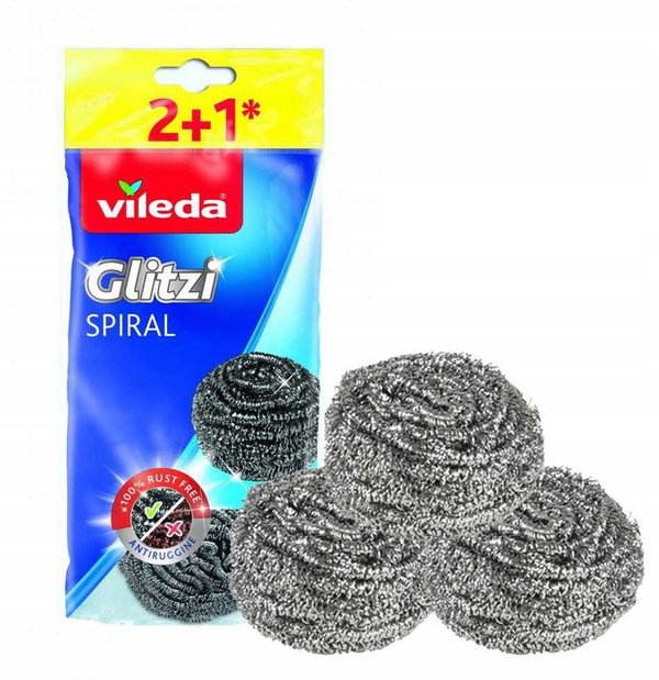 Zmywak stalowy vileda glitzi spiral 3 szt.
