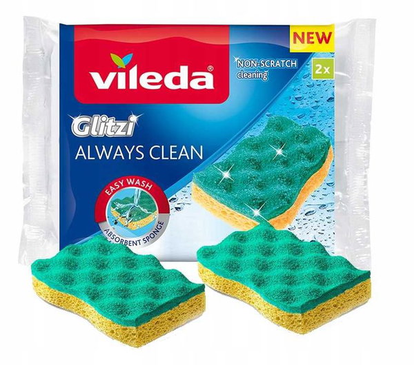 Zmywak wiskozowy vileda glitzi always clean 2 szt.