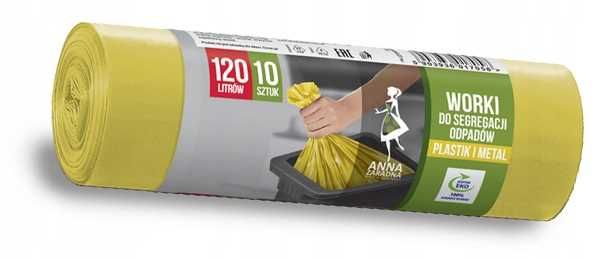 Az worki do segregacji odpadow metal plastik 120l 10szt zote