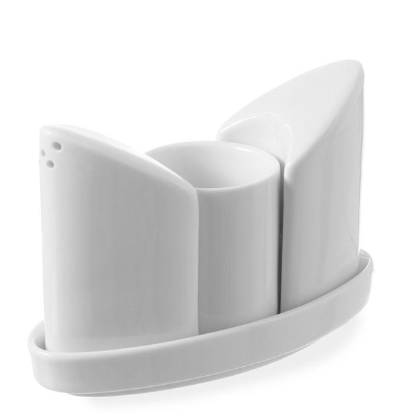Zestaw do przypraw solniczka pieprzniczka wykaaczki biaa porcelana